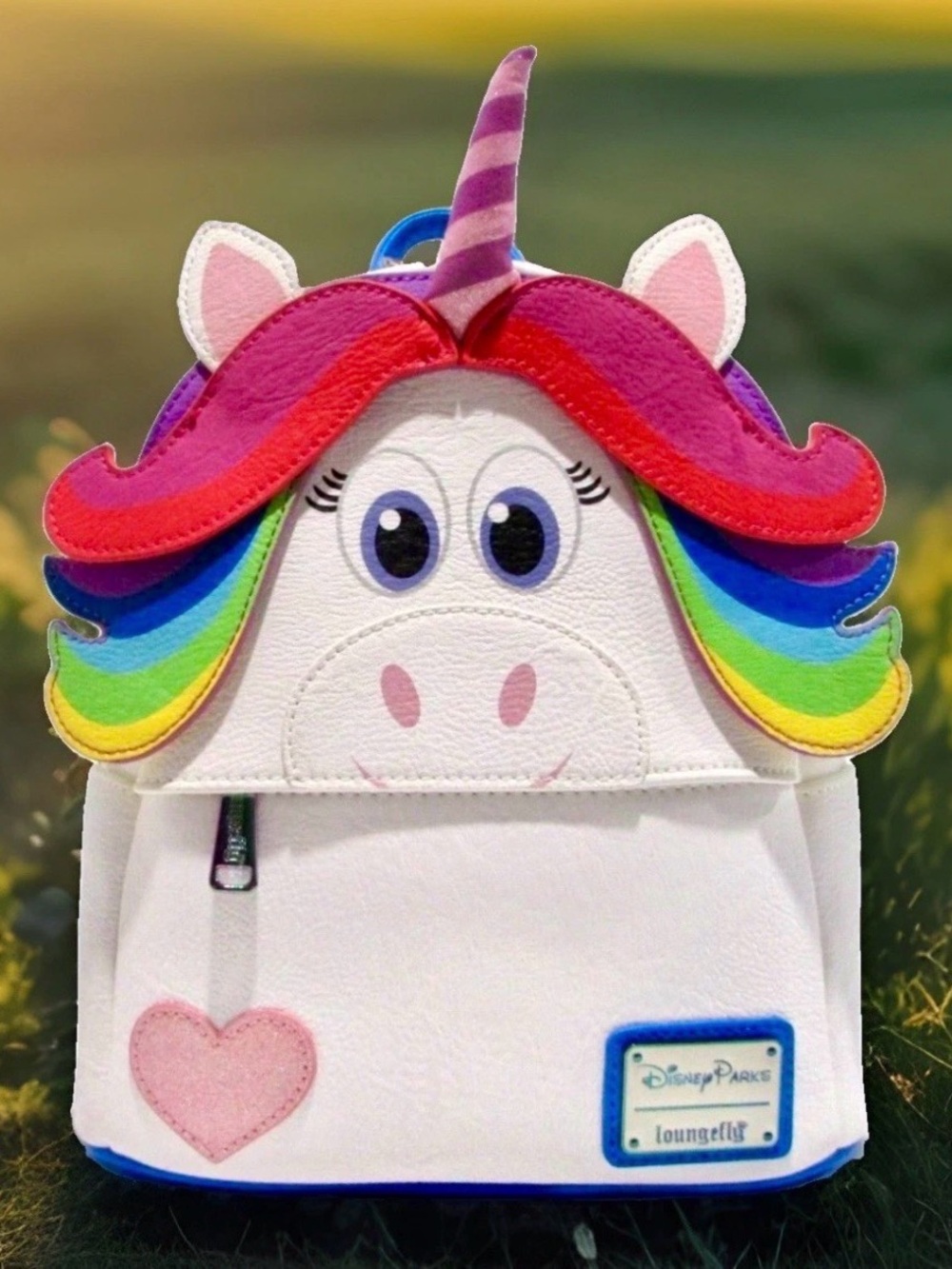 NEW w Tag Disney Pixar Loungefly INSIDE-OUT Rainbow UNICORN Backpack Joy Sadness